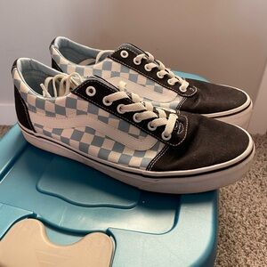 Light blue checkered vans shoes